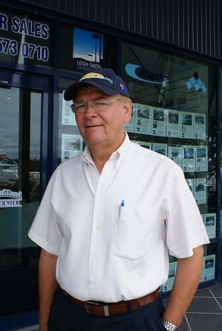 Keith Cogzell, sales manager at Leigh-Smith Cruiser Sales, feels the Summer Boat Show could become a regular event.  © Bob Wonders